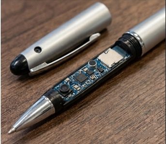 Covert listening device concealed in a pen