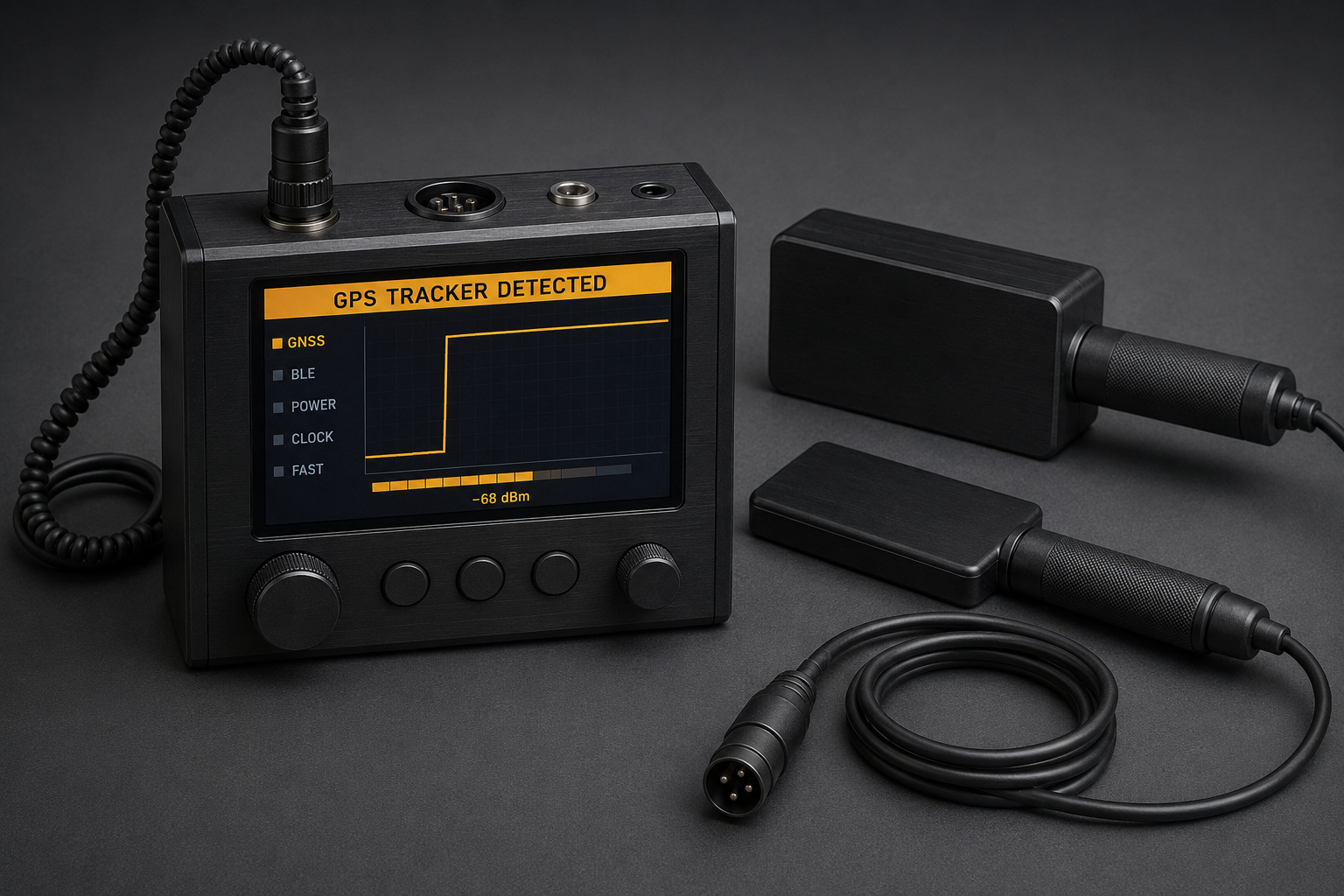 K9-NFD-200 GPS tracker detector with colour display and interchangeable sensor heads